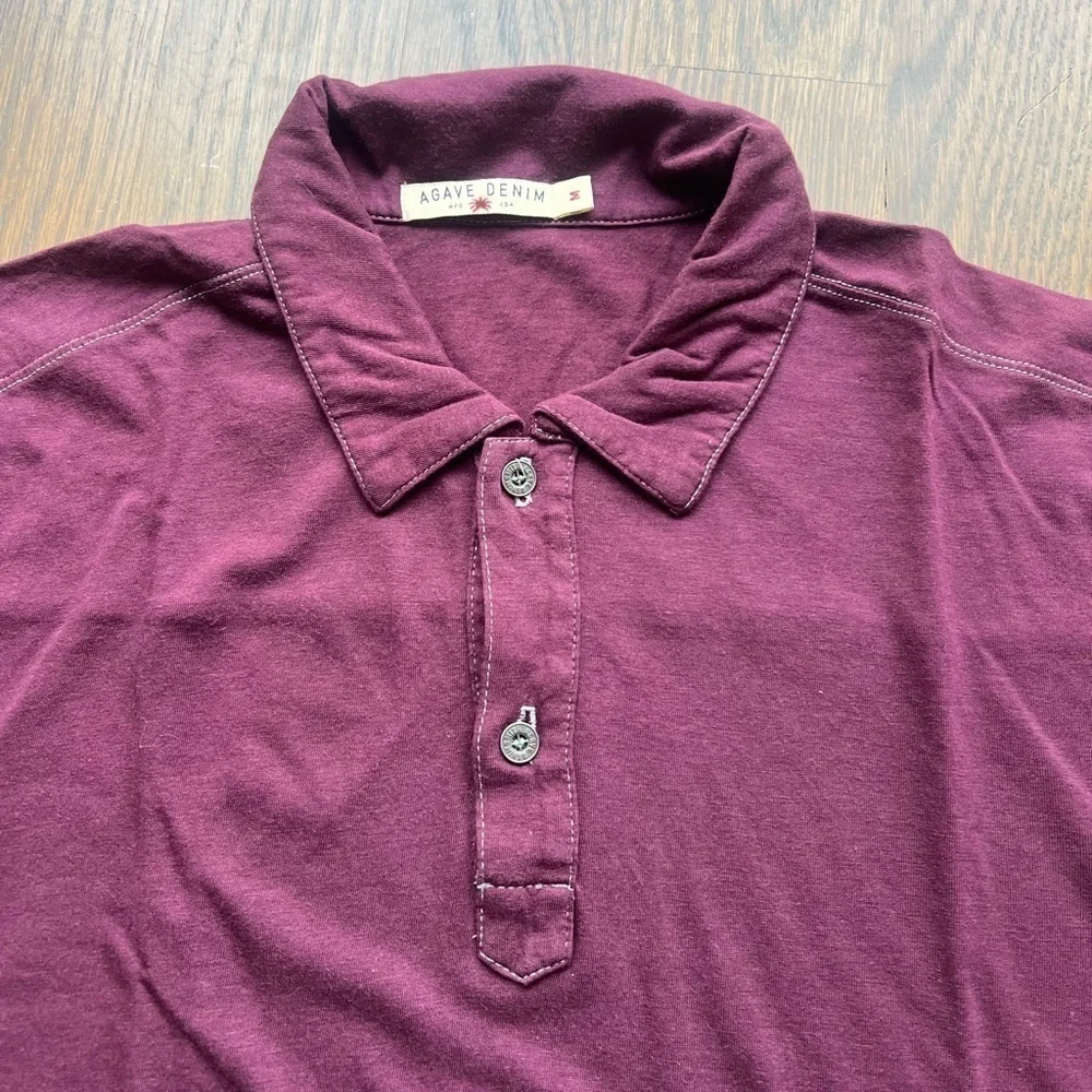 AGAVE DENIM purple polo shirt short sleeve size M men’s golf preppy H